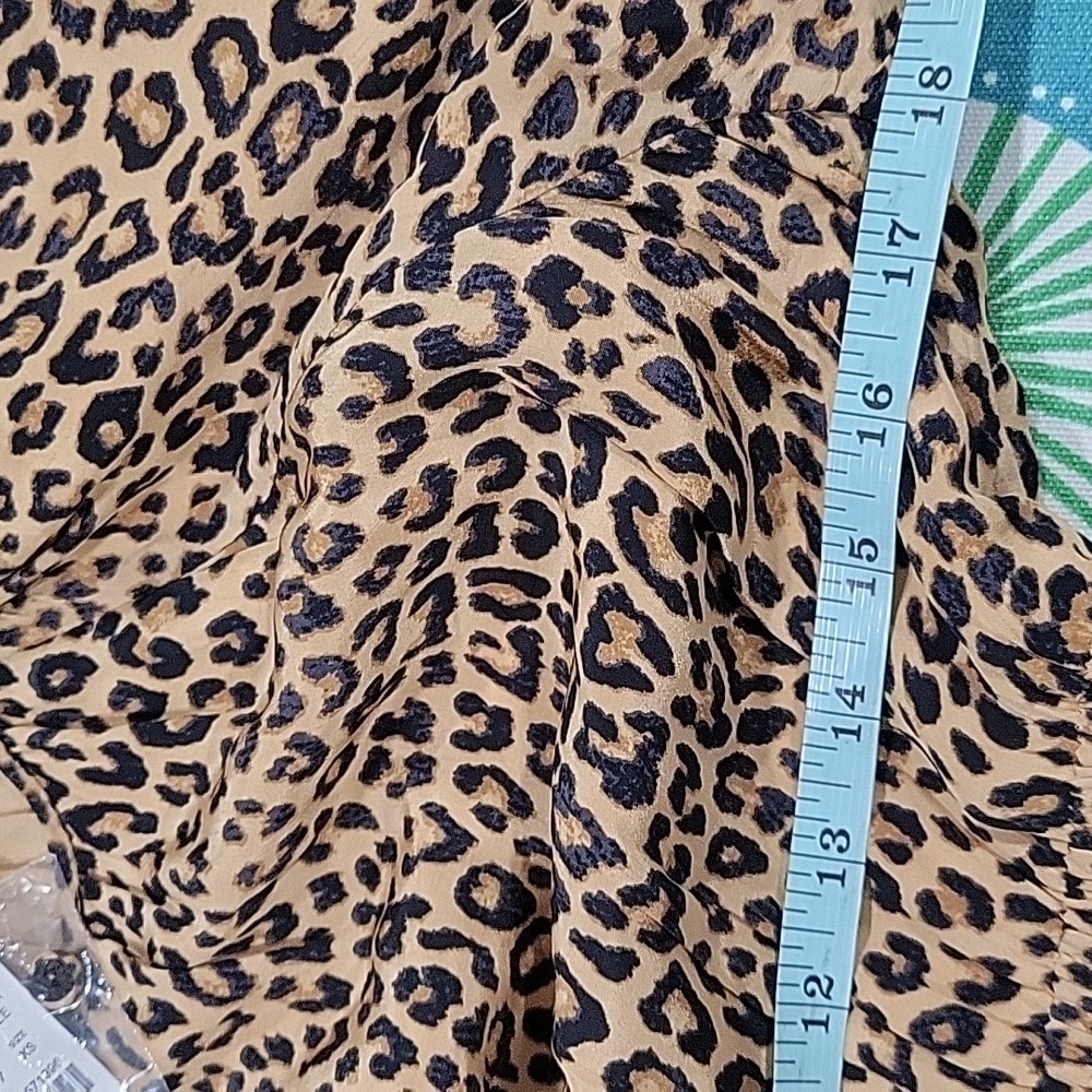 J Crew Elena Leopard Crepe De Chine Puff Sleeve Dress Size XS CD517 - Picture 10 of 10
